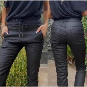 Flog Textured Jogger Pants Womens 28 Black Excellent Casual Tapered Leg